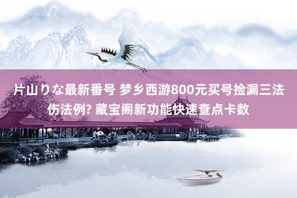 片山りな最新番号 梦乡西游800元买号捡漏三法伤法例? 藏宝阁新功能快速查点卡数
