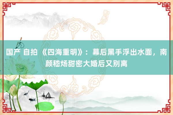 国产 自拍 《四海重明》：幕后黑手浮出水面，南颜嵇炀甜密大婚后又别离