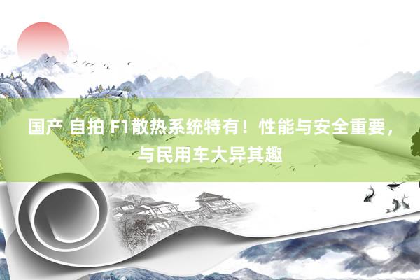 国产 自拍 F1散热系统特有！性能与安全重要，与民用车大异其趣