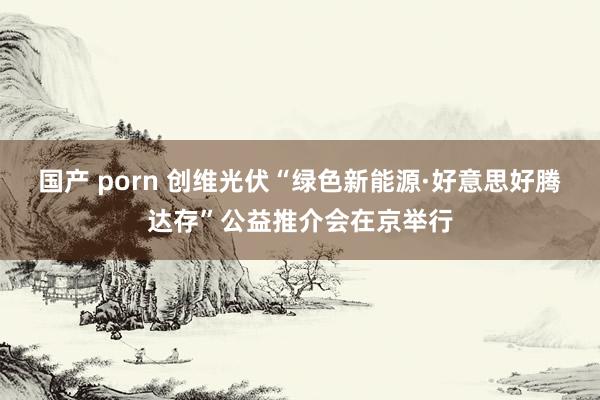 国产 porn 创维光伏“绿色新能源·好意思好腾达存”公益推介会在京举行